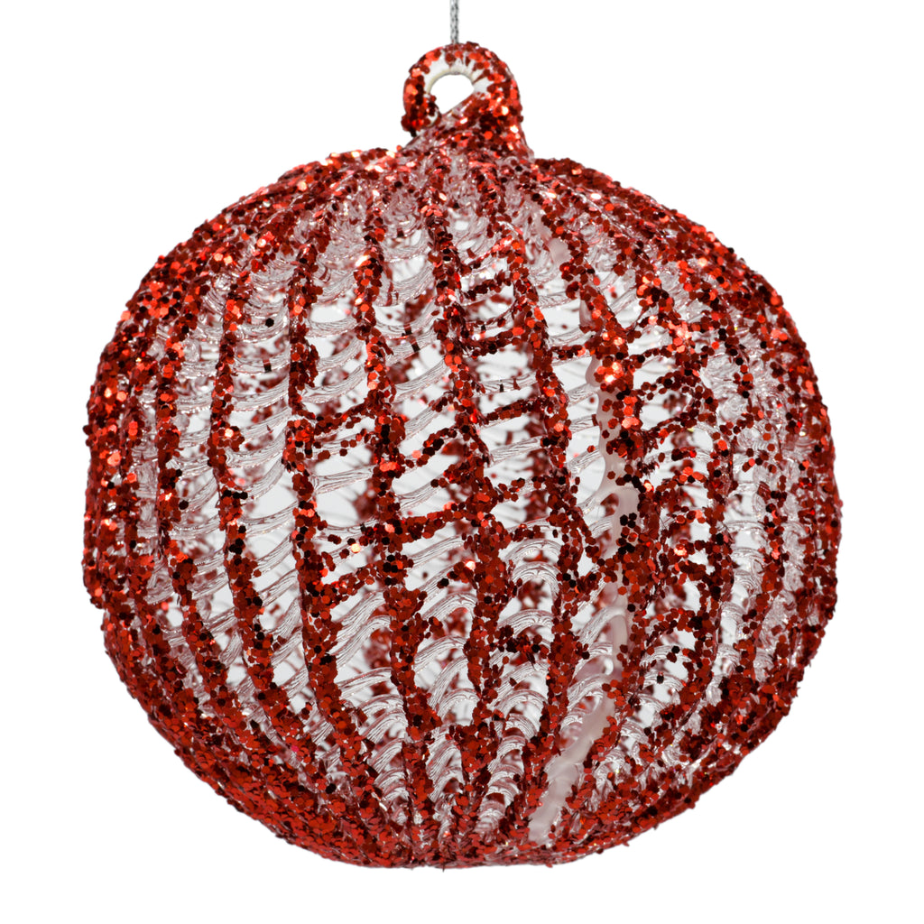Red Christmas Tree Bauble on white background
