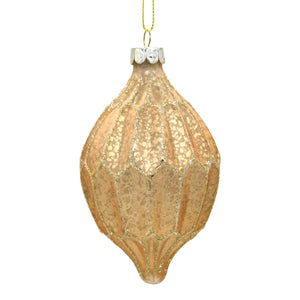 Gold Christmas tree decoration on a white background