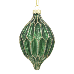 Green Christmas decoration on a white background