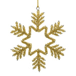 Gold Christmas Snowflake Ornament on white background