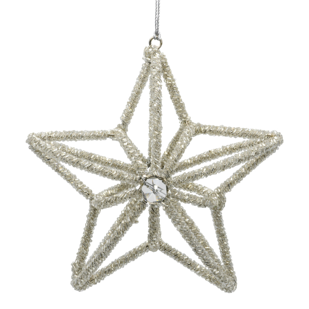Set of 3 Curved 3-D Stars - Silver