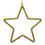 Gold Christmas Star Decoration on a white background