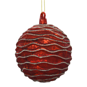 Red Christmas tree decoration on white background