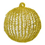 Gold Christmas tree bauble on white background