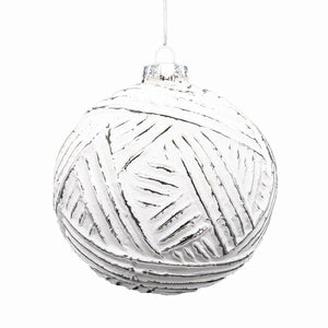 Set of 6 White Baubles - Style 3